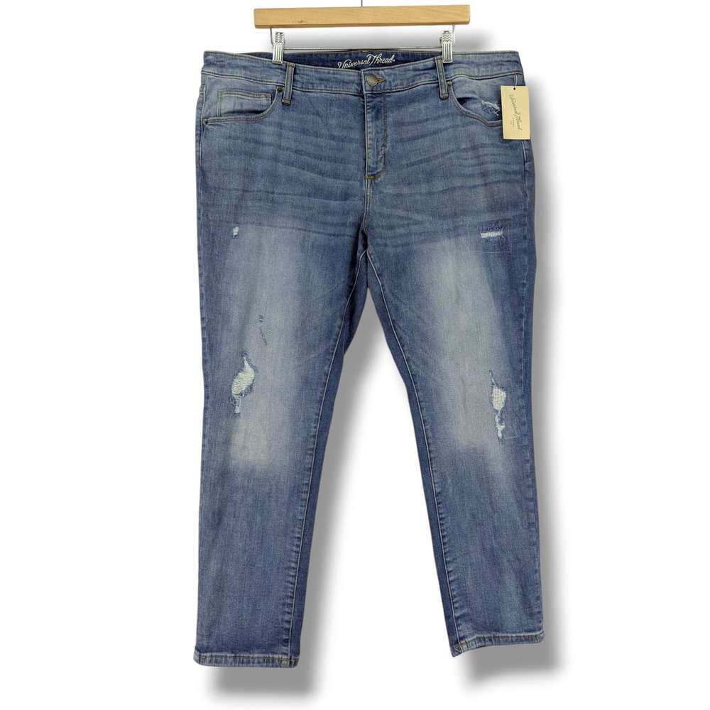 Universal Thread Womens 22W Skinny Jeans Distressed Blue Power Stretch Denim NWT